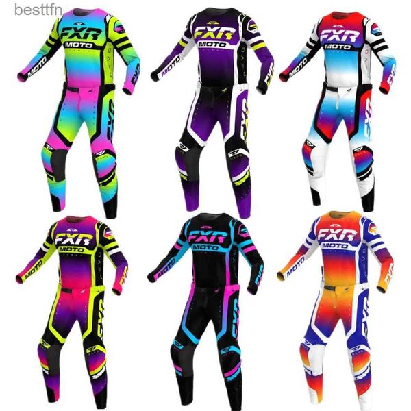 Otra ropa IMPRESIÓN 2023 05 REVO LE FXR Moto Gear Set Off Road Motocross Set Ropa de motocicleta Transpirable ATV Dirt Bike ComboL231007