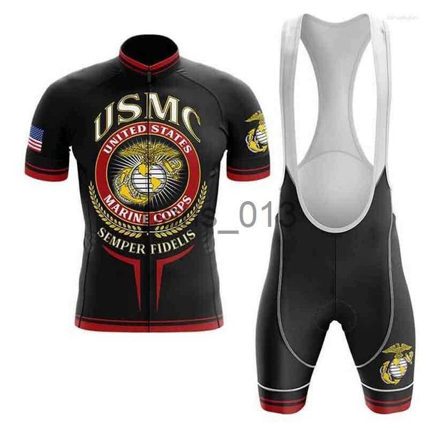 Autres vêtements Ensembles de course Été Hommes Cyclisme Vêtements À Manches Courtes Maillot Cycle Jersey Ensemble Respirant 9D Gel Pads Pantalon De Vélo Vélo Conjunto Ciclismo x0915