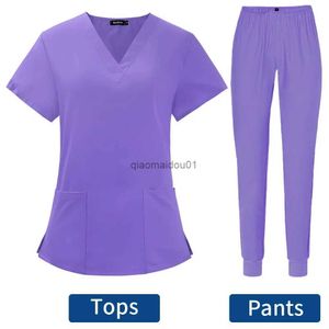 Autres vêtements Couleur unie Salon de beauté Uniforme de soins infirmiers Pantalon de jogging Spa Uniforme Pet Hospital Doctor Scrubs Femmes Uniforme Dentiste Vêtements de travail