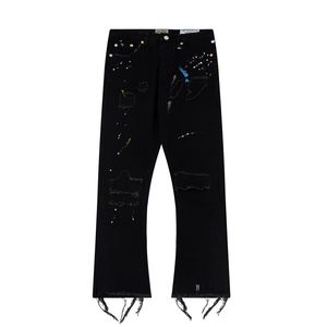 DESIGNERS Man jeans GA Painted splash-inkt broek gat Street pop mode Kwaliteit Klassieke spijkerbroek voor heren plus maat M-XXL