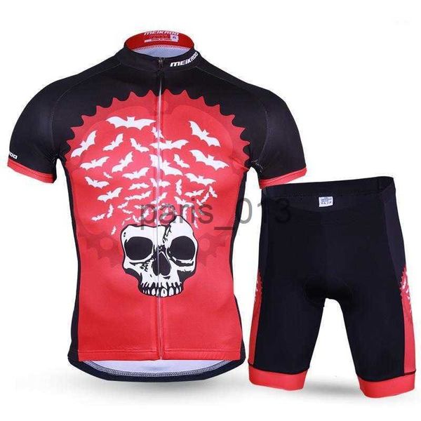 Autres vêtements Trade Tour Skeleton Bike Vêtements de cyclisme à manches courtes Ensemble de casquettes de voiture évacuant l'humidité Masques x0915