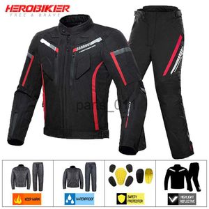 Anderen Kleding Waterdichte motorjassen Moto-jas Broekpak Winddicht Motorcross Rijden Race Motorkleding met beschermende uitrusting x0926