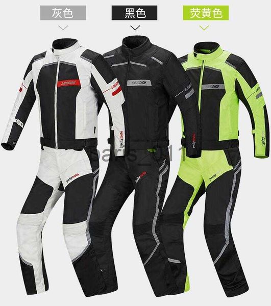 Autres vêtements imperméables vestes de protection pour hommes de moto MX Motocross Off-Road Racing Suit Body Armor + Pantalon d'équitation Vêtements réfléchissants x0926