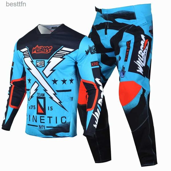 Otras prendas Willbros y pantalones MX Combo Motocross Conjunto de equipo azul Traje de bicicleta Todo terreno MTB ATV UTV Racing OutfitL231007