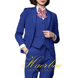 Anderen Apparel Dames Formele zakelijke pak jasbroek Vest Blazer Kantoor Werkkleding Lady 3 -delige set Y240509