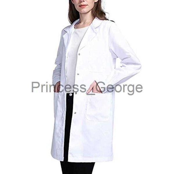 Autres vêtements Blouse de laboratoire à boutonnage simple pour femmes Chemisier de médecin Infirmière scientifique Cosplay Veste à col à revers cranté avec poches x0711
