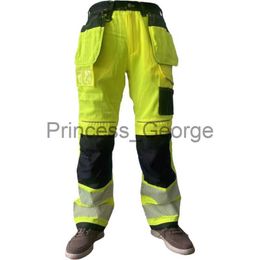 Otra ropa Pantalones de trabajo para hombres Pantalones de trabajo multifuncionales Pantalones de trabajo con cintas reflectantes Ropa de trabajo de alta visibilidad x0711