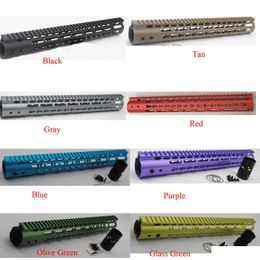 Autres accessoires tactiques 15 pouces Keymod Handguard Rail Float Mount Systems Tralight Noir/Rouge/Tan/Bleu/Gris/Violet/Verre Vert/Oliv Dhixl