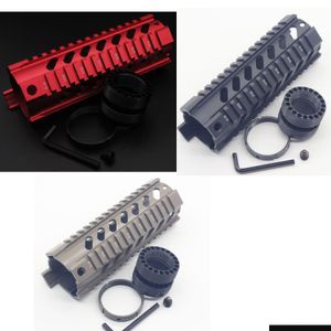 Autres accessoires tactiques 7 pouces de longueur rouge / noir Tan Quad Rail Handgaurd Mount System Float avec/sans capuchon d'extrémité avant Drop Deliv Dhyov