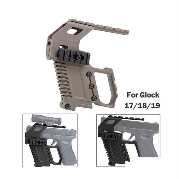 Otros accesorios tácticos Abs Pistol Carbine Kit Mount W Rail Panel para G17 G18 G19 Gbb Drop Delivery 2022 Gear Dh0Xd291x