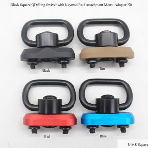 Outros Acessórios Táticos Black Squaret Shape Qd Sling Swivel com Preto / Vermelho / Azul / Tan Keymod Rail Attachment Mount Adapter Kit Squar Dh6Pi