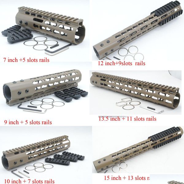 Autres accessoires tactiques Tan / FDE 7 9 10 12 13.5 15 Garde-main Keymod à montage sur rail avec écrou en acier pour Ar-15 .223 /5.56 Drop De Dhfb6