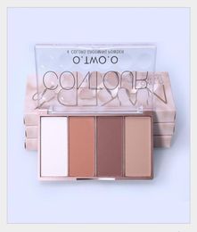 Otwoo contour bronzeurs palette face ombrage de toilettage maquillage en poudre 4 couleurs