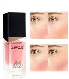 Otwoo make -up vloeistof blusher slanke zijdeachtige paleta de blush kleur duurt lange 6 kleur natuurlijke wang blush gezicht contour make -up9155601