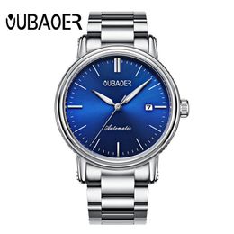 OUBAOER Mode Sport Hommes Montres Automatique Montre Mécanique Hommes De Luxe En Acier Inoxydable Montre Hommes D'affaires Horloge montre homme T200311