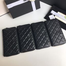 OUIO – pochette en cuir italien de qualité supérieure, porte-monnaie, Long Caviar, porte-cartes de visite, portefeuille Standard à fermeture éclair, 296h