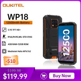 Oukitel WP18 Robuuste Smartphone 5.93" 4G+32G 12500mAh Android 11 Mobiele Telefoon HelioA22 13MP Quad Core Mobiele Telefoon