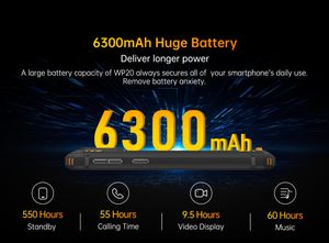 OUKITEL WP20 Android 12 6300mAH IP68IP69K Téléphone robuste 5.93 '' HD + Affichage 4 Go + 32 Go Smartphone 20MP Double caméras 4G Téléphone mobile