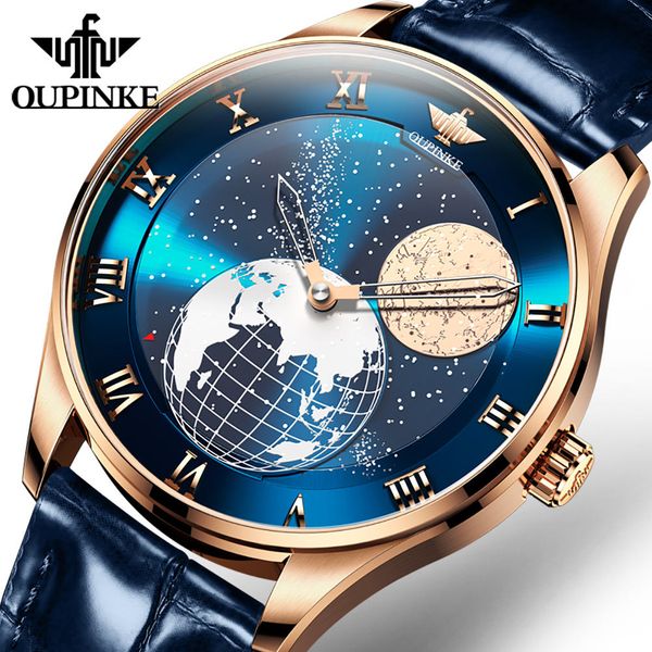 OUPINKE 3230 Hot Sell's Men's Casual Fashion Show Elegance Watch STAR Dial Watch Automatic Mechanical High Quality Imageproof Student Watch