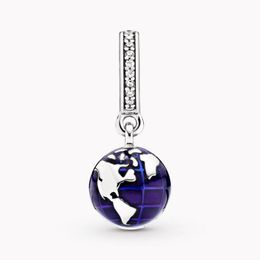 Notre planète bleue balancent charme 925 argent Pandora charmes pour Bracelets bijoux à bricoler soi-même kits de fabrication perles en vrac argent en gros 798774C01