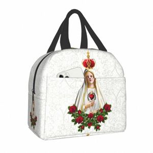 Notre Dame de Fatima Vierge Marie Lunch Bag Hommes Femmes Refroidisseur Thermique Isolé Portugal Rosaire Boîte à Lunch Catholique pour Bureau Adulte i2kT #