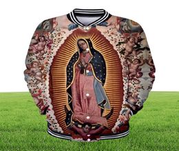 Notre-Dame de Guadalupe Vierge Catholic Mexico Veste de qualité supérieure Men Menon Long Manche Sweat HARAJUKU CHARGES