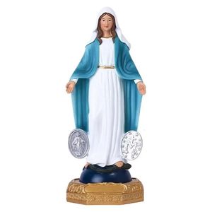 Notre-Dame de Mary Blessed Virgin Mother Mary Catholic Religious Gift Resin Figurine Statue Virgin Mary Sculpture Home Decor 240508