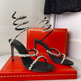 Sandales de styliste avec pendentif en cristal, talons hauts, bout ouvert, talon aiguille, classique, mode styliste, chaussures, sac à poussière