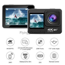 Ourlife Actiecamera 4K 30FPS Dual Screen Afstandsbediening Wifi Go Mini Waterdicht Onderwater Rijden Fiets Sport Actiecamera HKD230828