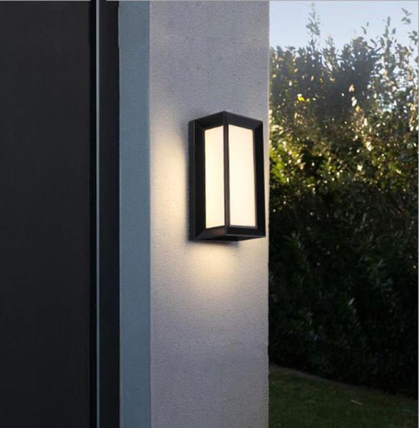 Ourtyard Luz de pared impermeable al aire libre Villa moderna Pasillo Lámparas exteriores Aplique de pared exterior Pasarela de jardín Puerta de balcón simple 8036371