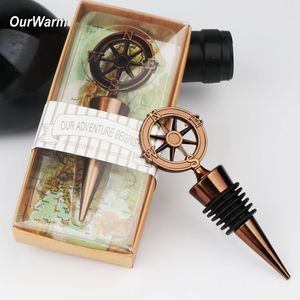 OurWarm 20/50/100 pièces souvenirs cadeaux pour invités bouteille de vin métal joint bouchon voyage thème faveurs de mariage décor 1027