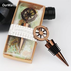 OurWarm 20 50 100 stks Souvenir Geschenken Voor Gasten Wijnfles Metalen Afdichting Stop Reizen Thema Trouwbedankjes Decor 1027238y