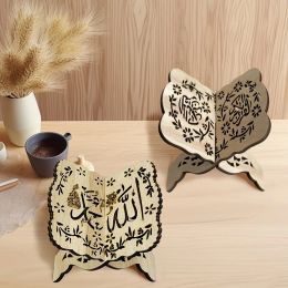 Nuestro Houten Boekenhouder Heilig Gebedenboek Stand Houten Plaquette Islamitische Eid Ramadan Mubarak Huisdecoratie