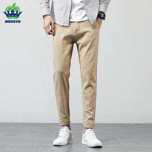 OUSSYU Brand 2024 Spring Summer Fit Regular Pantalones rectos Hombres Cotton Coda Pantalones de moda de negocios Capticales Casuales 2838 240415