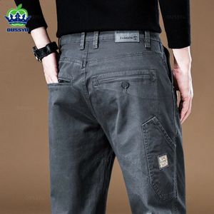 OUSSYU – pantalon Cargo pour hommes, vêtements de marque, 97 coton, couleur unie, vêtements de travail décontractés, large, coréen, survêtement, 2023, 240122