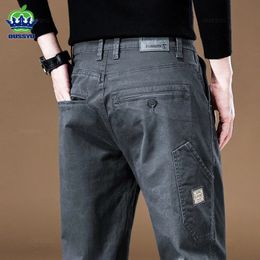 OUSSYU marque vêtements hommes Cargo pantalon 97% coton couleur unie vêtements de travail pantalon décontracté large coréen survêtement pantalon mâle 240125