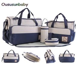 Oususunbaby 5pcslot bébé couches sac à couches maman poussette pour tout-petits organisateur de voyage maman de voyage sac infirmier sac pour bébé care9461502