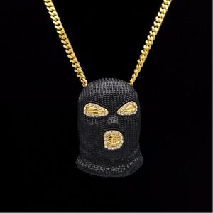 Out Black The Masked Hero Necklace Star Jewelry Men Hip Hop Dance Charm Cuben Chain Hiphop Golden Silver Chain