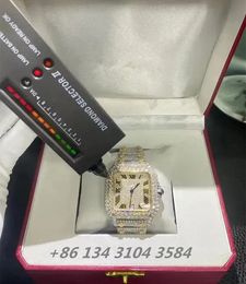 Les hommes de créateurs glacés Diamond Moissanite veillent pour les hommes de haute qualité Montre Automatic Movement Watche Orologio.Montre 44975 ES 409