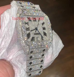 Out Diamond Moissanite Iced Designer Montre pour hommes de haute qualité Montre à mouvement automatique Montres Orologio.Montre 44975 es