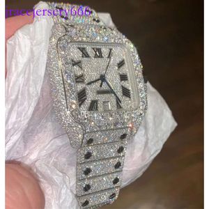 Out Diamond Moissanite Iced Designer Mens horloge voor mannen van hoge kwaliteit automatische beweging horloges orologio.Montre 44975 ES