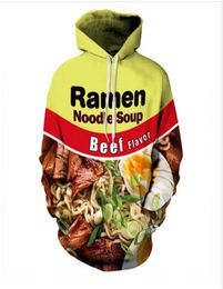 Out Fashion Streetwear 3D HD imprimer décontracté boeuf Ramenchicken nouilles nourriture sweats à capuche hommes sweat à capuche pour femme veste manteau LMS0984526056