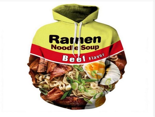 Out Fashion Streetwear 3D HD Print Casual Carne de res RamenChicken Fideos Comida Sudaderas con capucha Sudaderas Hombres Mujeres Chaqueta con capucha Abrigo LMS0985431456