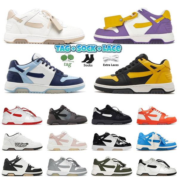 baskets hors du bureau femmes chaussures pour hommes chaussures de marque Noir Blanc Celadon Violet Jaune Menthe Orange Lilas Marine Gris Blanc OOO Low Tops Calf Leather des chaussures