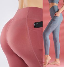 Out Pocket Hoge Taille Yoga Broek Magere Buiklegging Hardloopbroeken Kleding Sport Gymkleding Broek Volledige Panty's Workout drop ship1996971