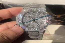 montres sorties Cal.324 Zircon Diamond Automatique mécanique Mécanique Regardez CZ Montre de Luxe Solide en acier inoxydable Pas de batterie Saut-vide Sapphire Verre PP7088822