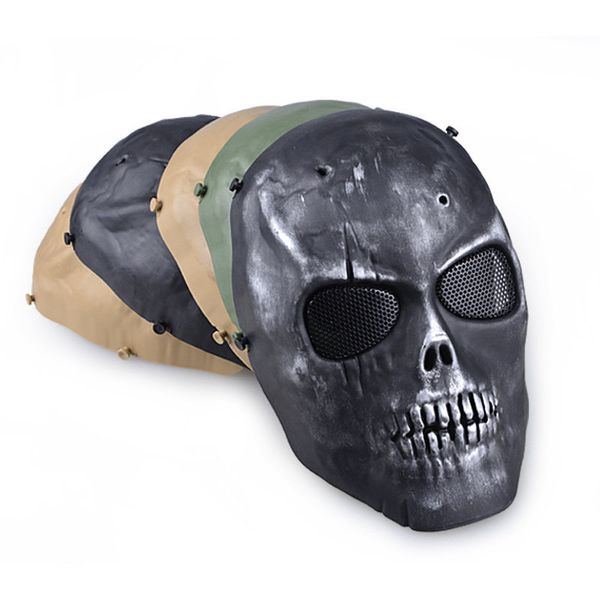 Outdooors CS Protection Masque-Full Face Guard War Game Airsoft Paintball Skull Masque halloween Full Face Black Mask
