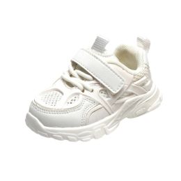 Al aire libre 1216 cm Marca Bebé Niños Niñas Zapatillas de deporte Malla Transpirable Suela de escombros Zapatos deportivos para niños pequeños Blanco Negro Zapatos para correr para niños Tamaño 5