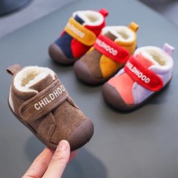 Bottes d'hiver chaudes en peluche pour bébés filles et garçons, bottes de neige en plein air coupe-vent pour enfants, chaussures à fond souple, 2021