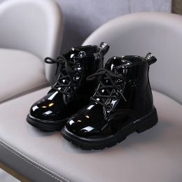 Outdoor 2022 Jongen Schoenen Kinderen Herfst Lakleer Kant Enkellaarsjes Baby Winter Peuter Laarzen Waterdicht Voor Meisje 1 2 3 4 5 6 Jaar